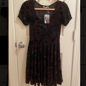 *Urban Outfitters* Velvet Short-Sleeve Dress